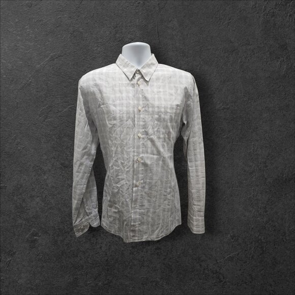 Bottega Veneta White and Grey Casual Button Down sz 50 Shirt size 46 (M) - Picture 1 of 8